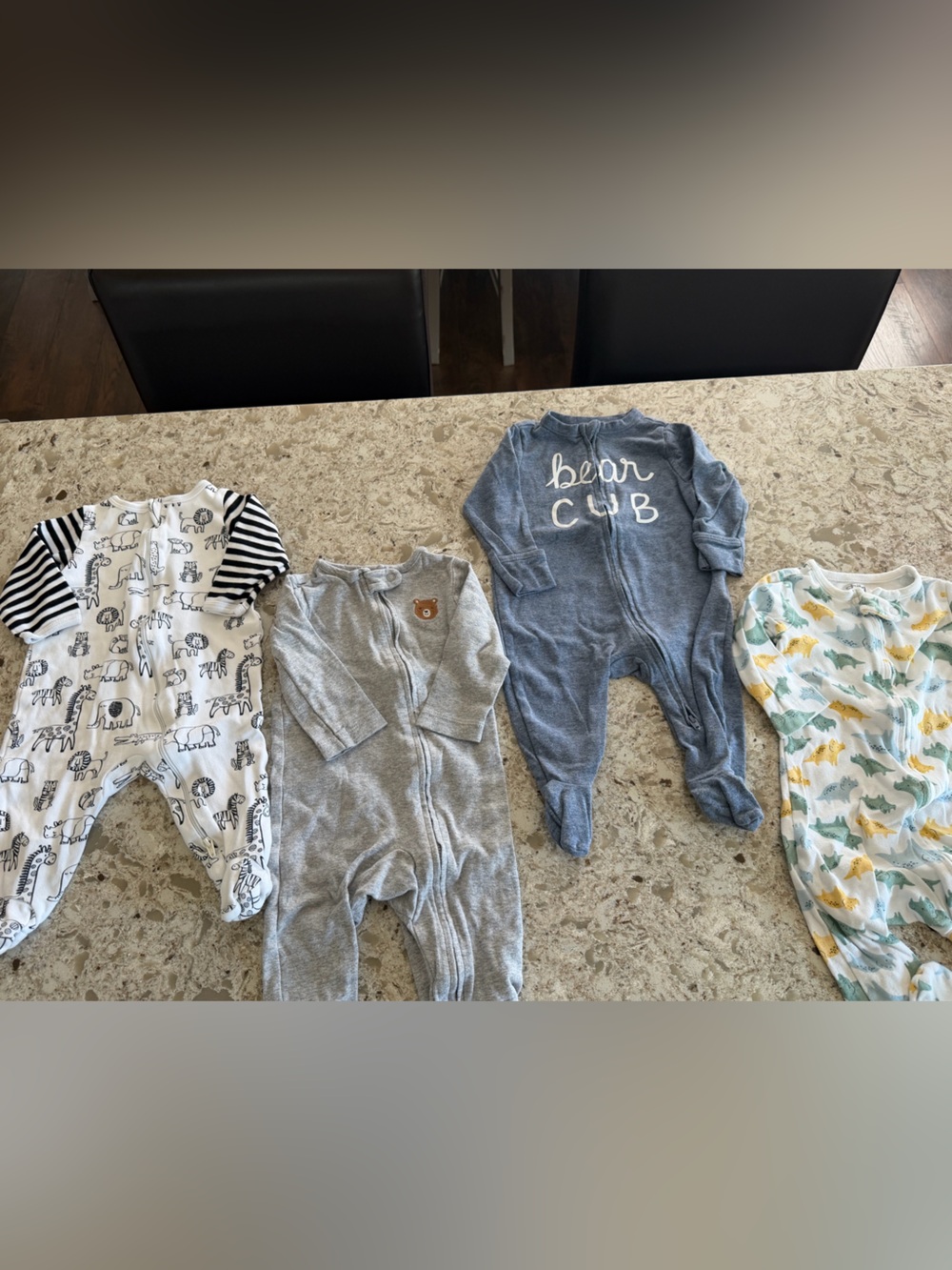Baby Footie Sleepers - Blue, Gray, White, Green